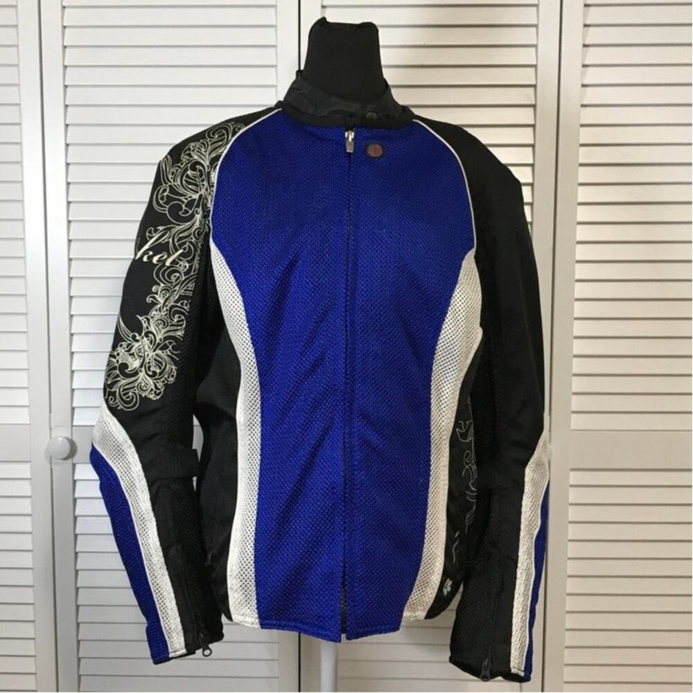 Joe Rocket Blue Cleo Elite Tribal Women Vented Mesh Motorcycle Liner Jacket XL